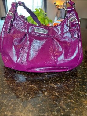 Coach Patent Shoulder Bag - Fuchsia